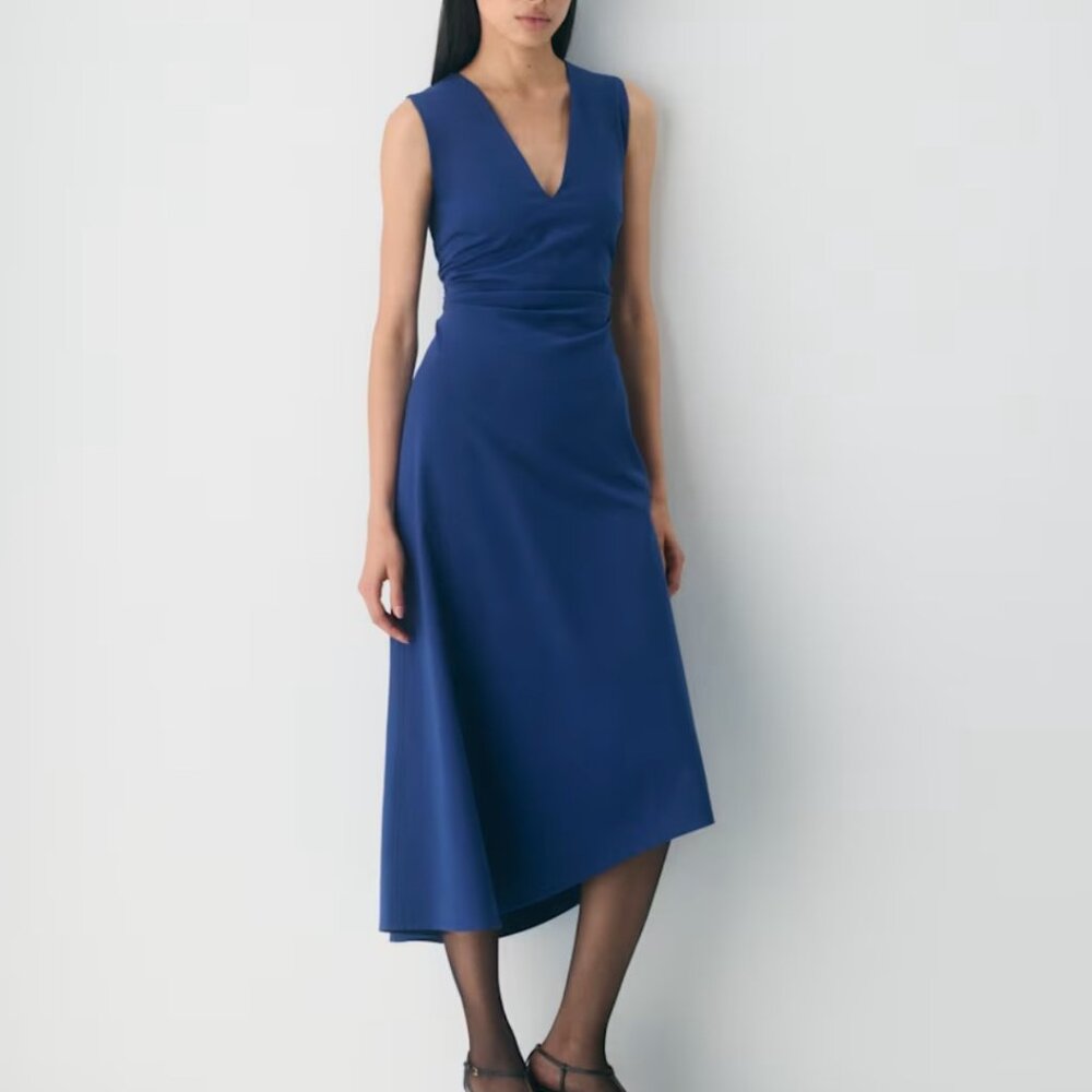 Babaton Royal Blue Sleeveless Midi Dress